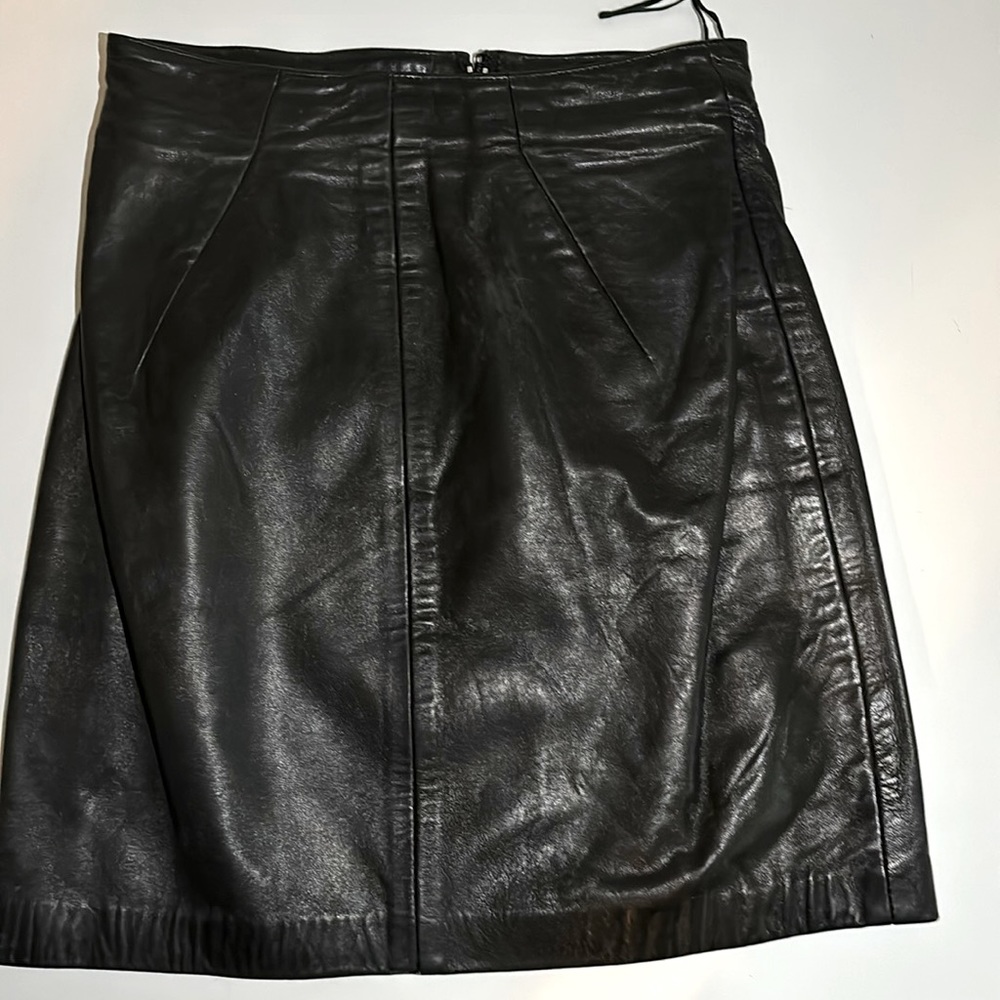 Michael Hoban Genuine Black Leather Skirt